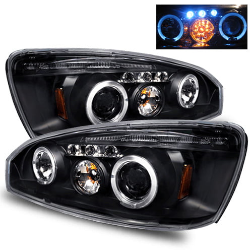 For Chevy 04-07 Malibu Black LED DRL Halo Projector Headlights Head Lamps Pair 